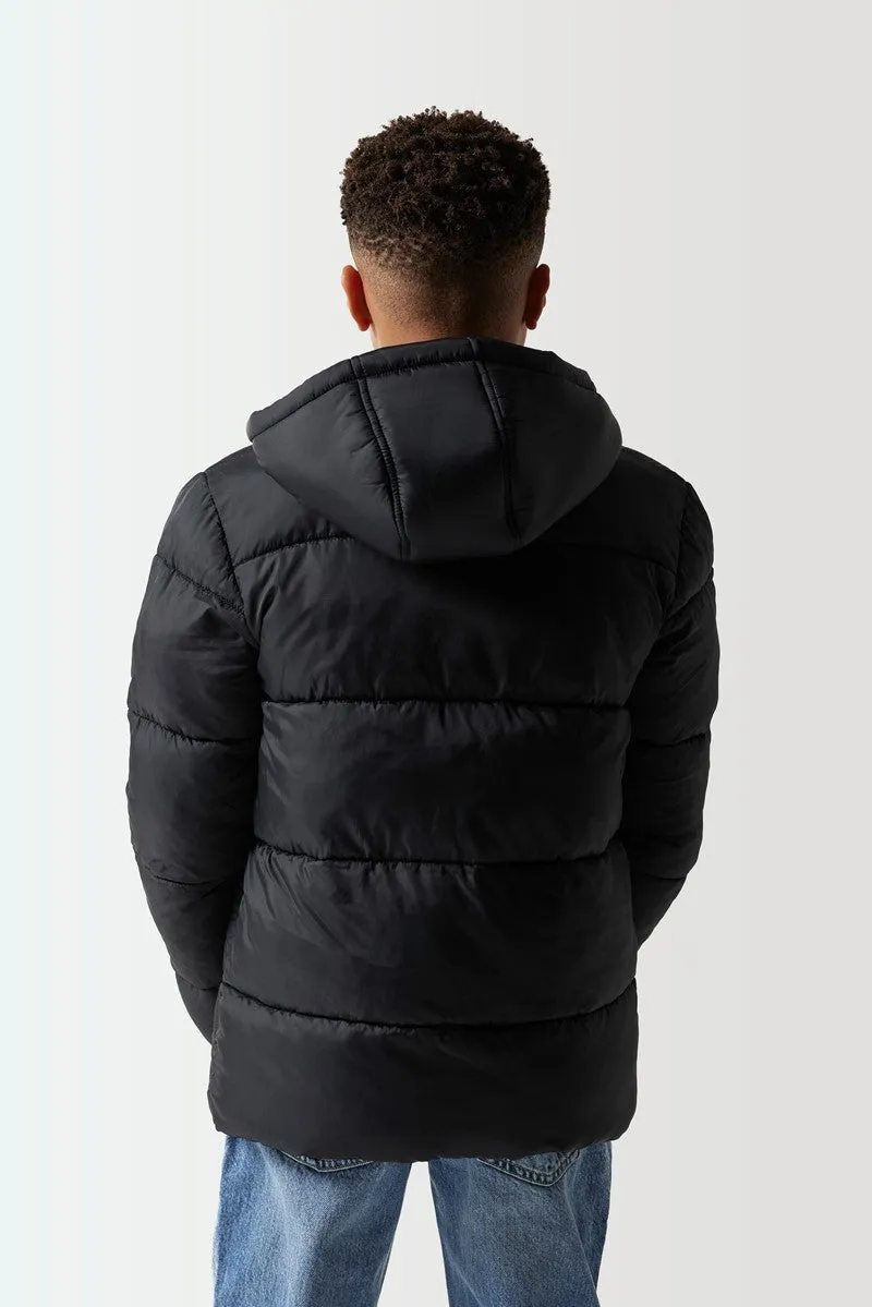 Junior Peak Puffer Jacket - Black