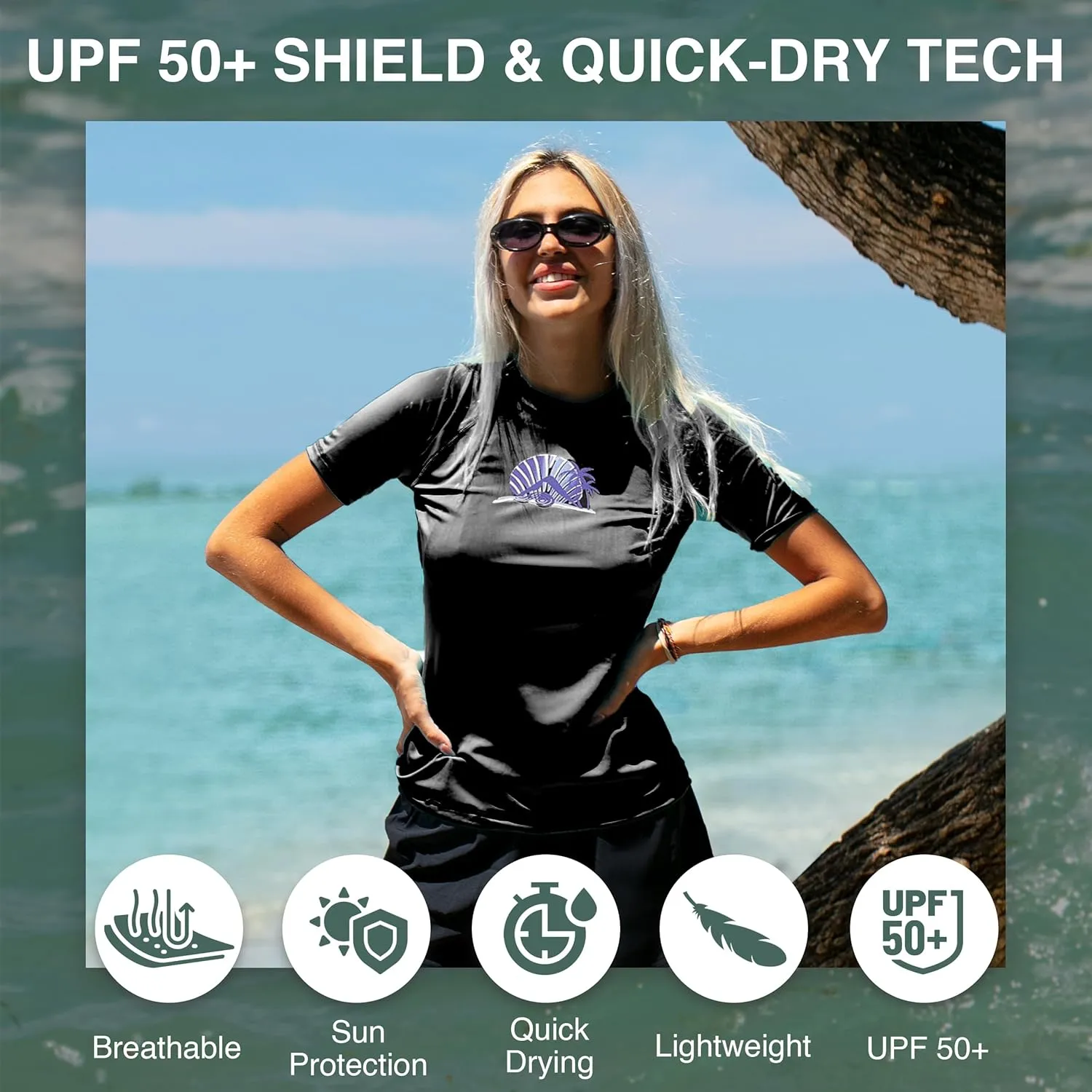 Kanu Surf Women's Breeze UPF 50 Short Sleeved Active Rashguard & Workout Top