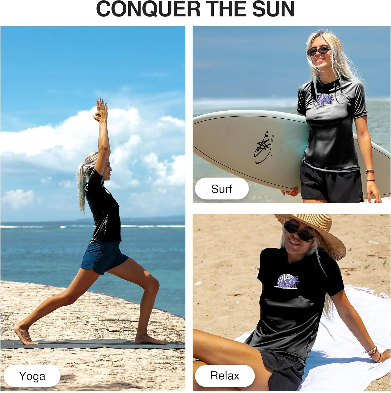 Kanu Surf Women's Breeze UPF 50 Short Sleeved Active Rashguard & Workout Top