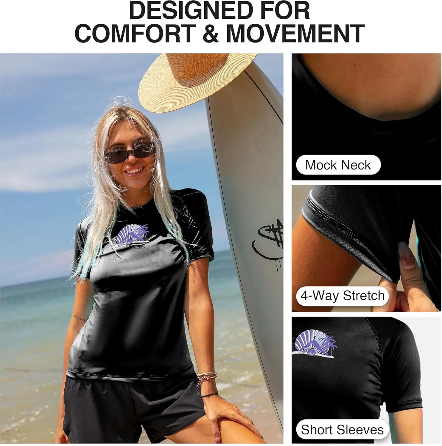 Kanu Surf Women's Breeze UPF 50 Short Sleeved Active Rashguard & Workout Top