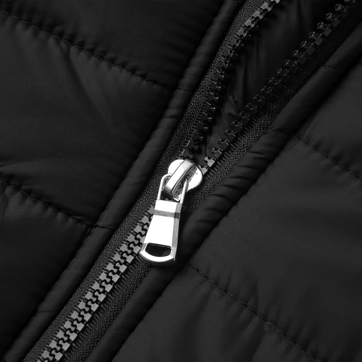 Karwuiio Men Winter Down Jackets & Coats Long Sleeves Solid Color Zip-Up Puffer Hooded Coats with Pockets