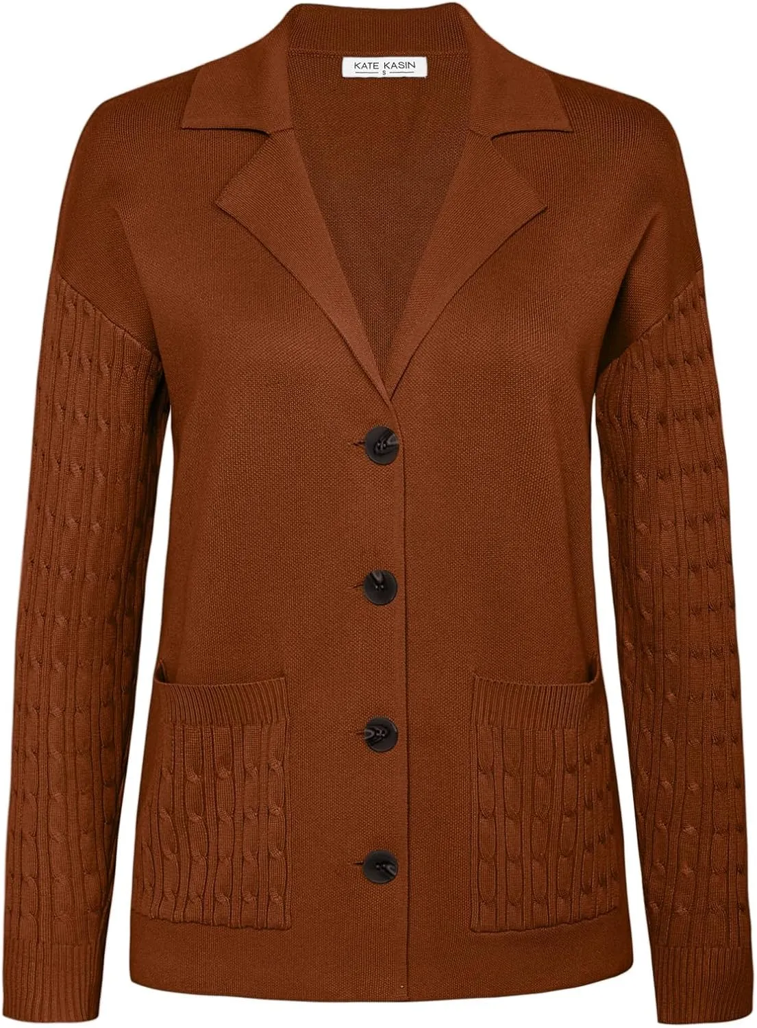 Kate Kasin Women Sweater Blazer Casual Office Business Work Jacket Knit Blazer Sweater Coat S-2xl