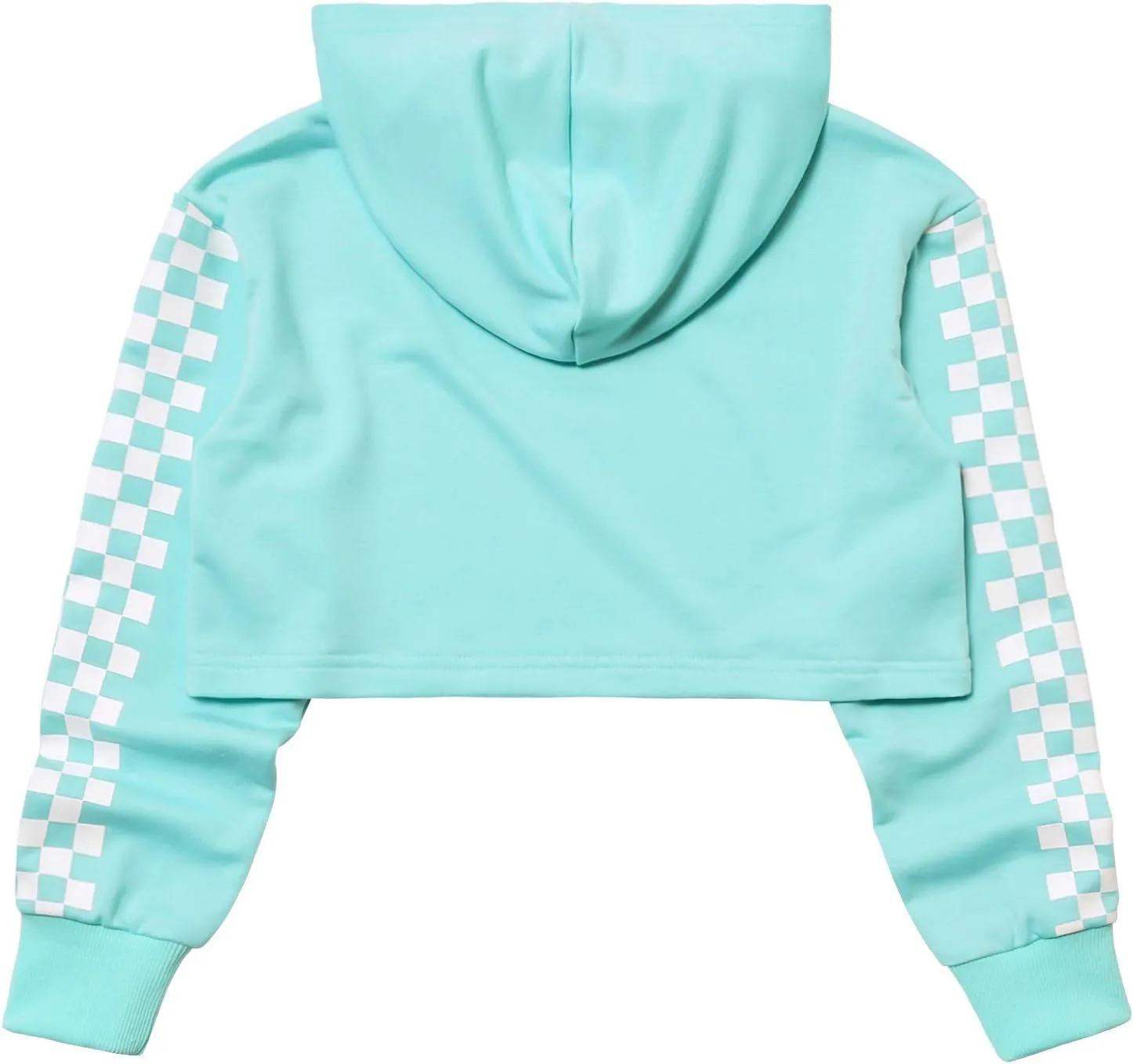 Kids Girls Leather Plaid Long Sleeve Crop Top Hoddie Cropped Sweatershirts