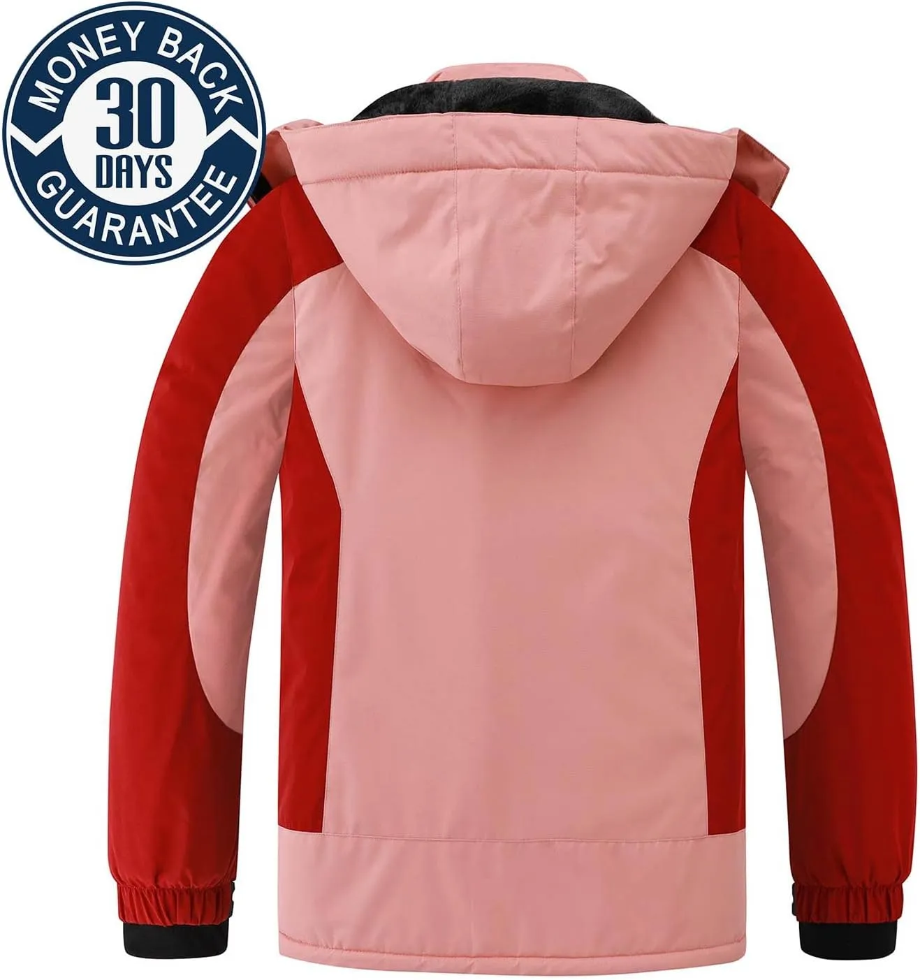 Kid's Ski Jacket Waterproof Boy's and Girl's Warm Fleece Winter Jacket Windproof Hooded Snow Coat