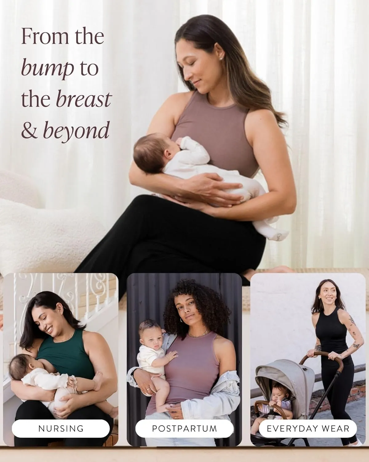 Kindred Bravely Ribbed Racerback Nursing Tank Top | Women's Sleeveless Breastfeeding Shirt