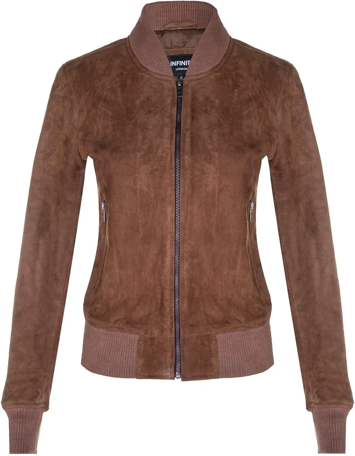 Ladies Goat Suede Bomber Genuine Leather MA-1 Varsity Retro Jacket