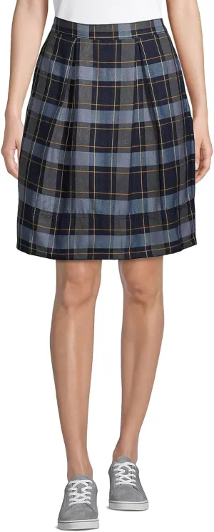 Lands' End School Uniform Women's Plaid Pleated Skort Top of Knee