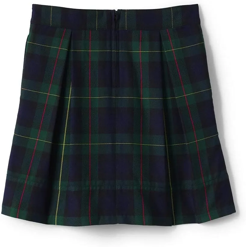 Lands' End School Uniform Women's Plaid Pleated Skort Top of Knee