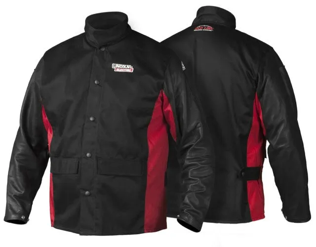 Lincoln Shadow Grain Leather-Sleeved Welding Jacket K2987