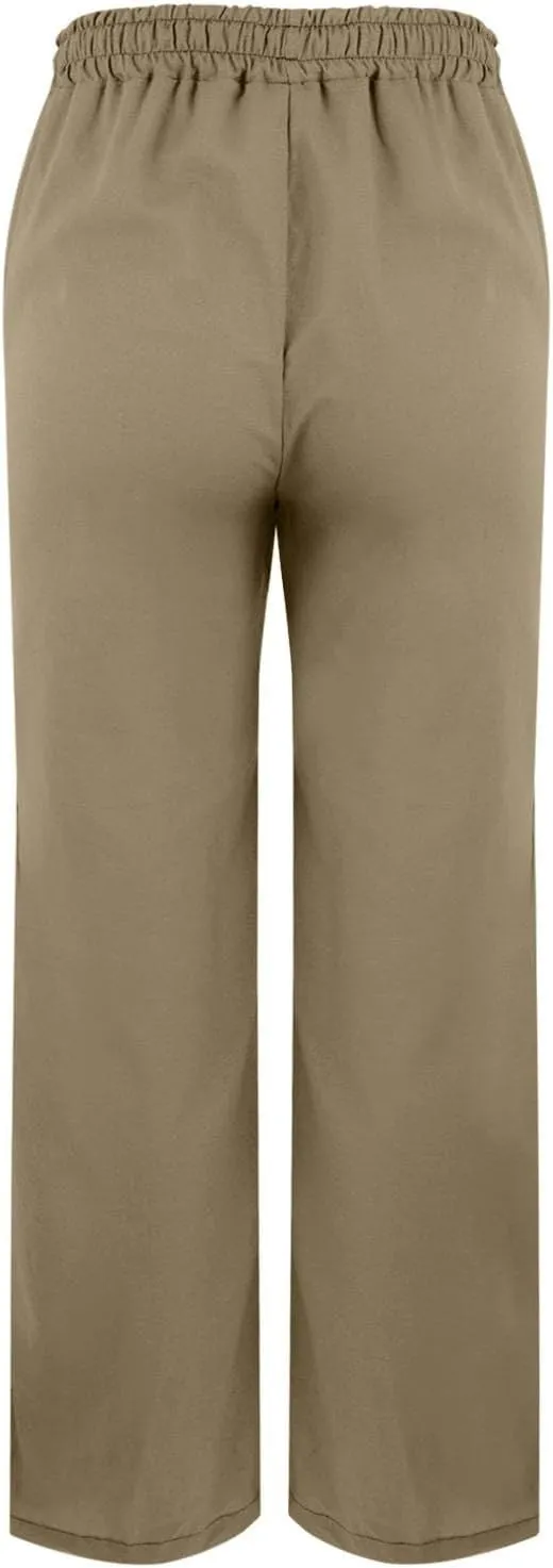 Linen Capris Pants for Women 2025 Summer High Waist Elastic Straight Leg Trousers Casual Beach Loose Fit Lounge Wear