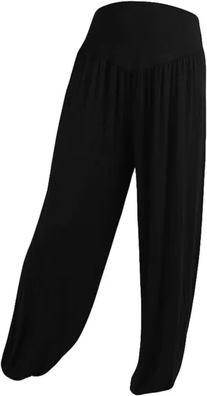 Linen Pants for Women Plus Size Summer Wide Leg High Waist Beach Trousers Yoga Capri Pants Casual Palazzo