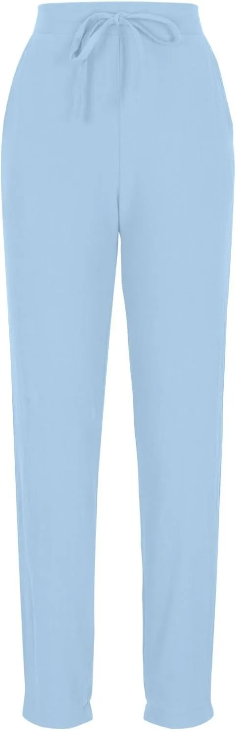Linen Pants Women Summer Dressy Straight Wide Leg High Waisted Pants Casual Loose Plus Size Baggy Pants Trousers