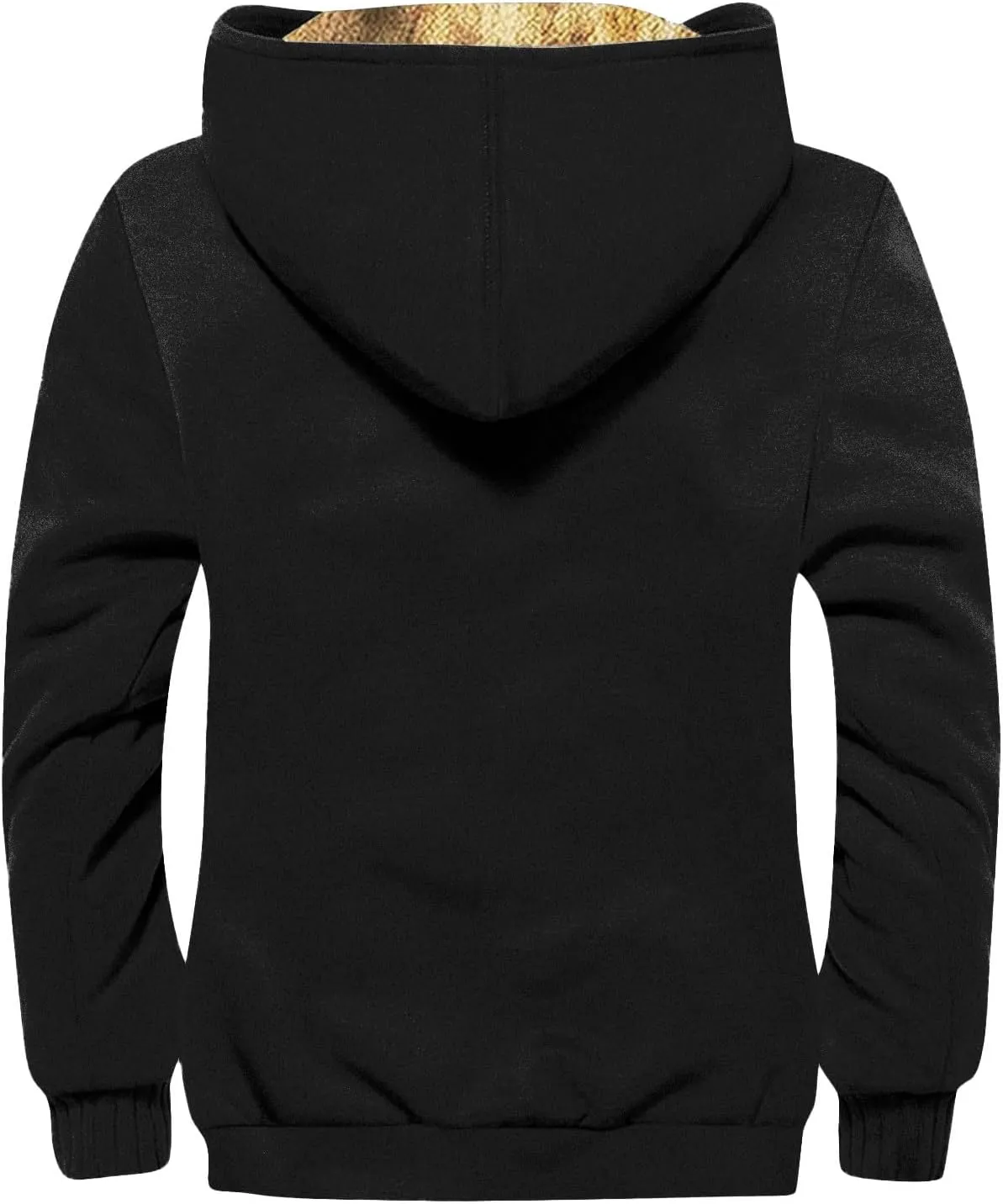 Long Sleeve Coat Graphic Zipper Winter Coats Fleece Fur Lined Jacket Long Sleeve Oversized Hoodies For Men