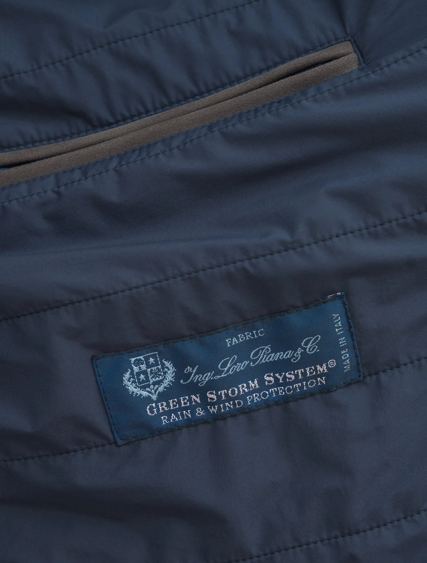 Loro Piana Storm System Padded Wool Coat Navy
