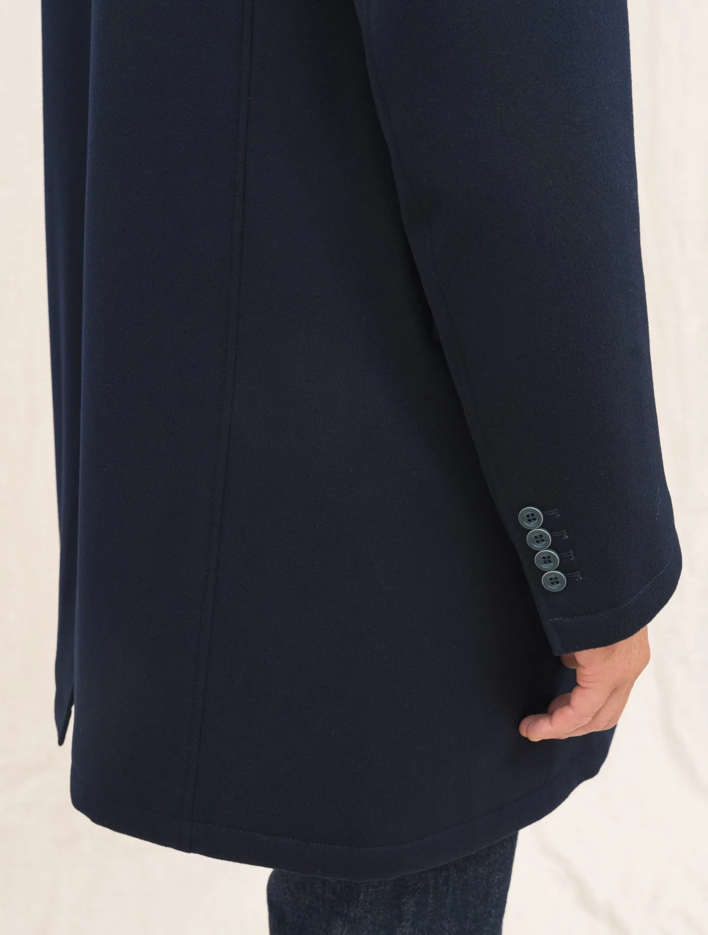 Loro Piana Storm System Padded Wool Coat Navy