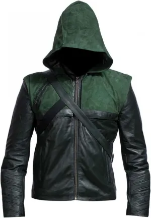 LP-FACON Mens Green Hooded Costume Cosplay Jacket Collection Halloween Outfits