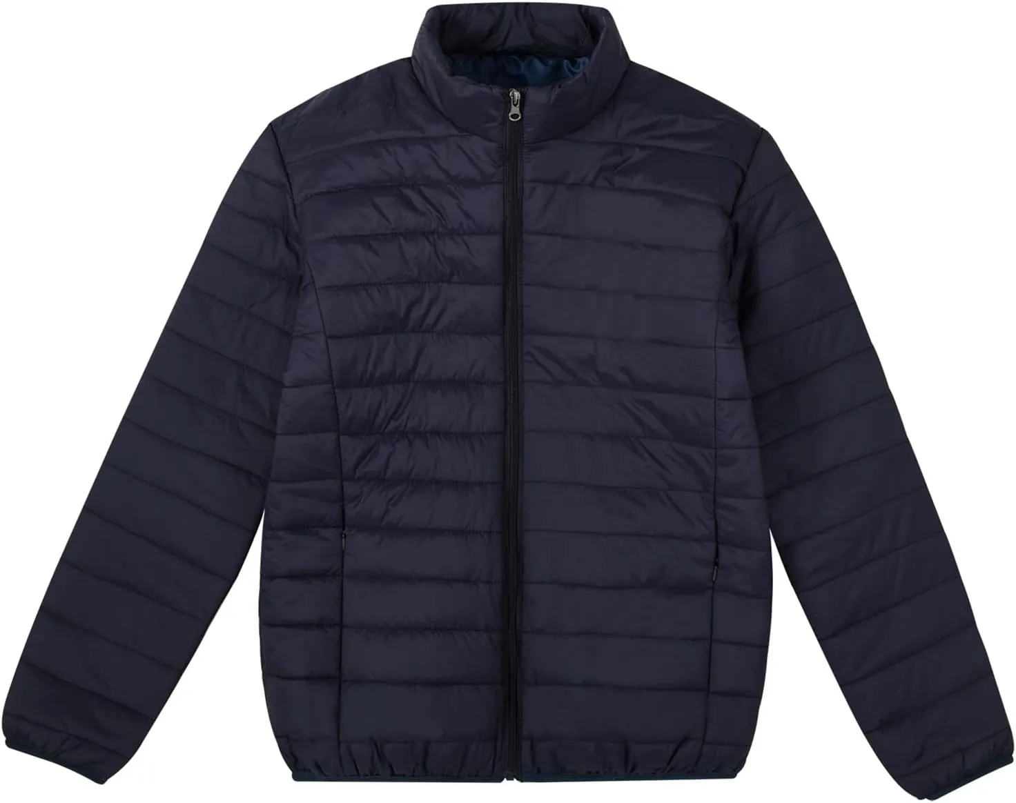 MADHERO Mens Puffer Jacket Packable Lightweight Water-Resistant Stand Collar Down Alternative Puffy Outerwear Coat