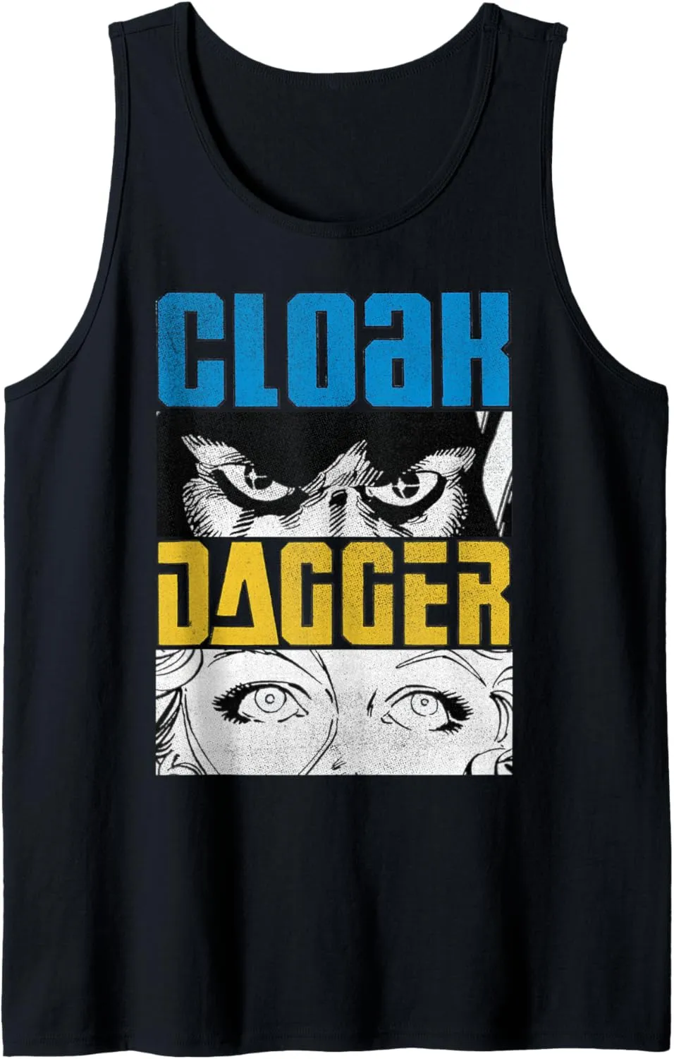 Marvel Cloak And Dagger Black And White Eye Panels Tank Top