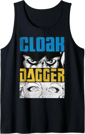 Marvel Cloak And Dagger Black And White Eye Panels Tank Top