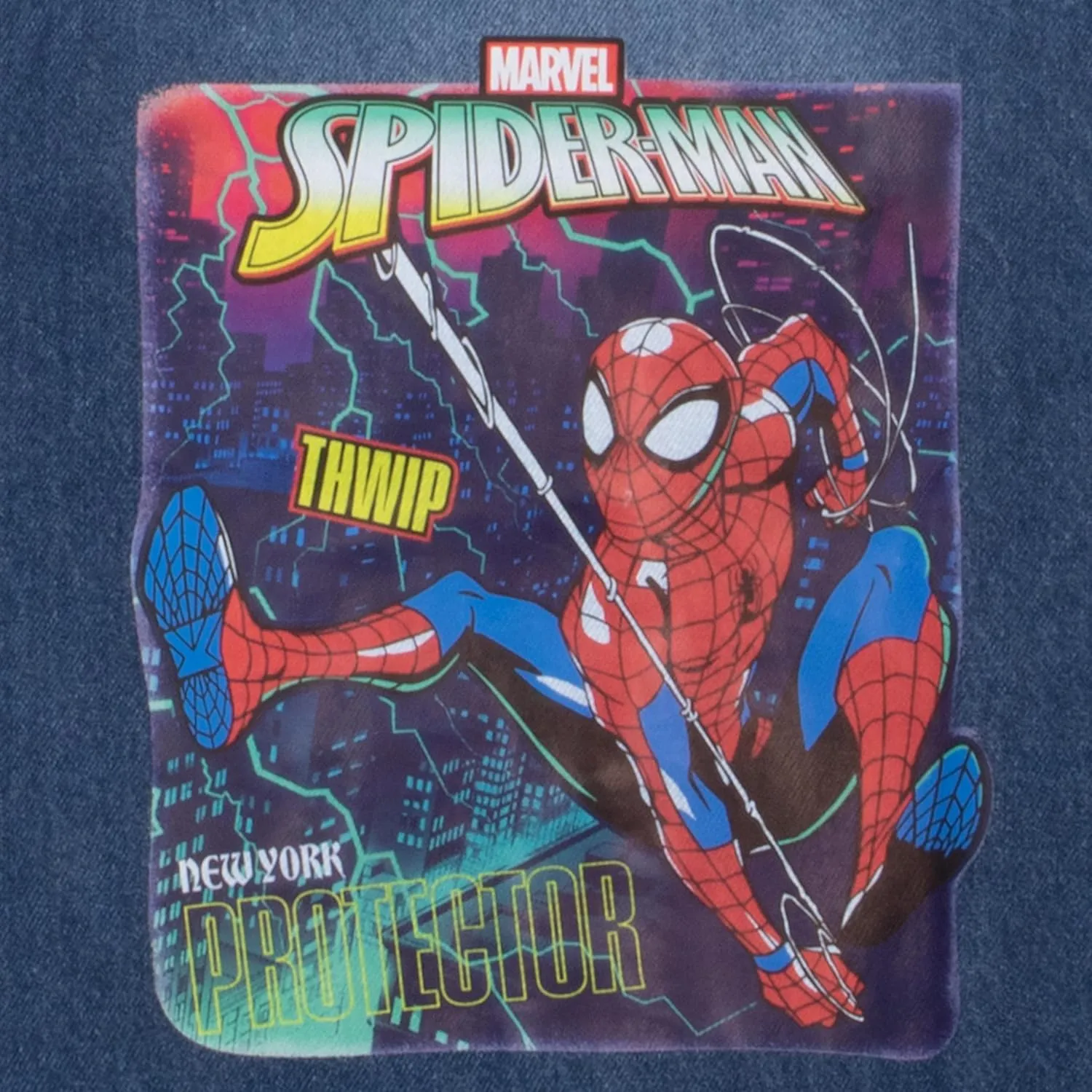 Marvel Spiderman Jean Jacket with Hoodie Spider-Man Miles Morales Denim Jacket for Little and Big Kid Boys Fashion Jacket