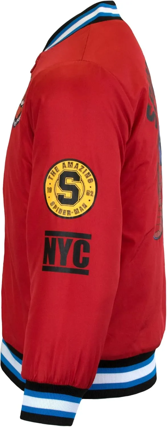 Marvel Superheroes Boy's Bomber Jacket - Spider-Man, Miles Morales, Black Panther, Ghost-Spider, Venom Bomber Jacket for Kids