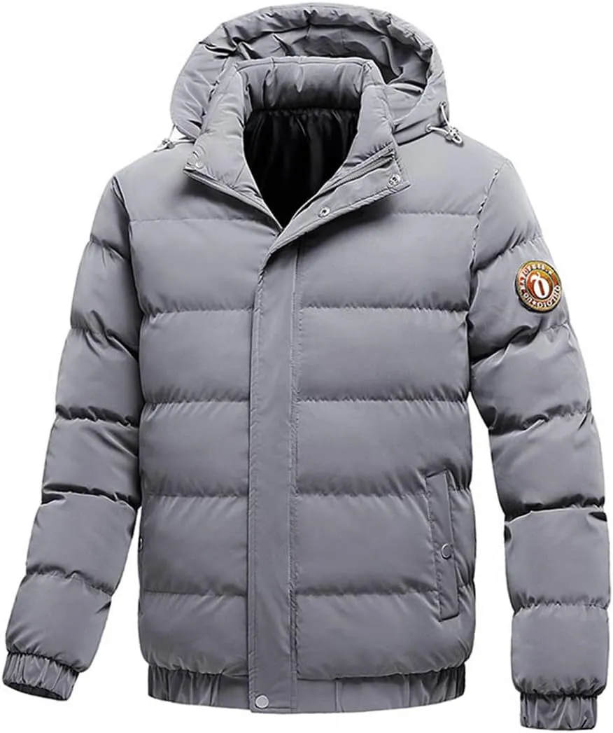 Men Cotton-Padded Puffer Windbreakers Winter Parkas Bomber Jackets Warm Thicken Ski Camping Coats