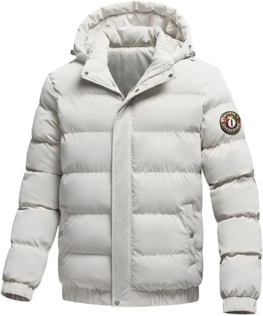 Men Cotton-Padded Puffer Windbreakers Winter Parkas Bomber Jackets Warm Thicken Ski Camping Coats