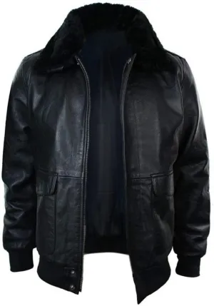 Men's A2 Aviator Pilot Flight Distressed Brown Leather Jacket - WW2 USAAF Air Force Flying Bomber Outerwear