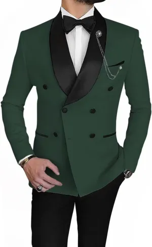 Men's Blazer Casual Suit Slim Fit Sport Coats Double Breasted Business Suit Blazer Shawl Lapel Jacket(1 Jacket)