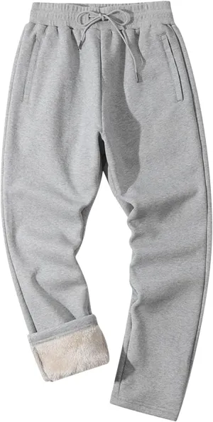 Mens Casual Cotton Sweatpants Drawstring Elastic Waist Wide Leg Pant Loose Fit Baggy Pants House Trousers