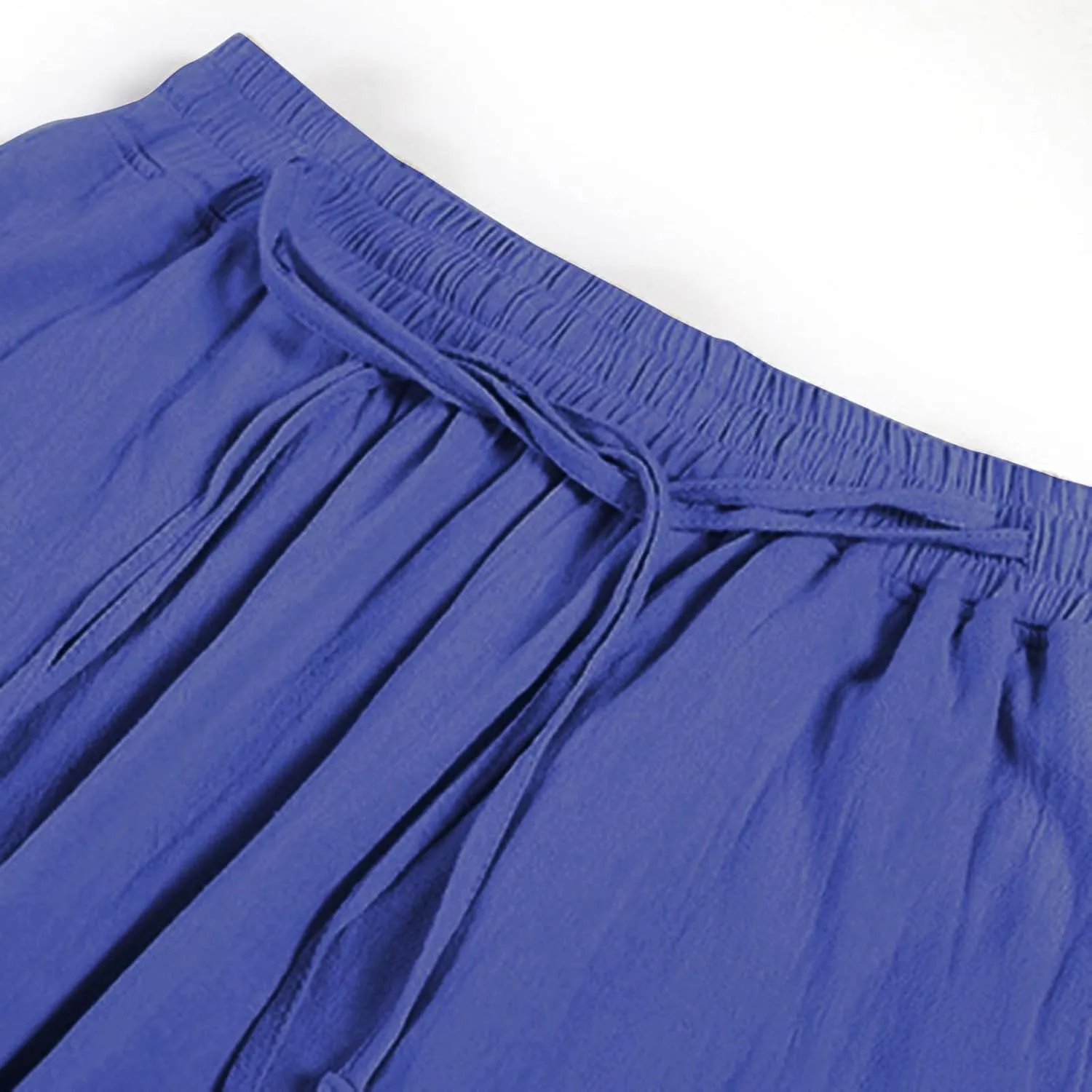 Mens Casual Linen Pants Loose Fit Drawstring Beach Pants with Pockets Lightweight Summer Clothes for Vacation