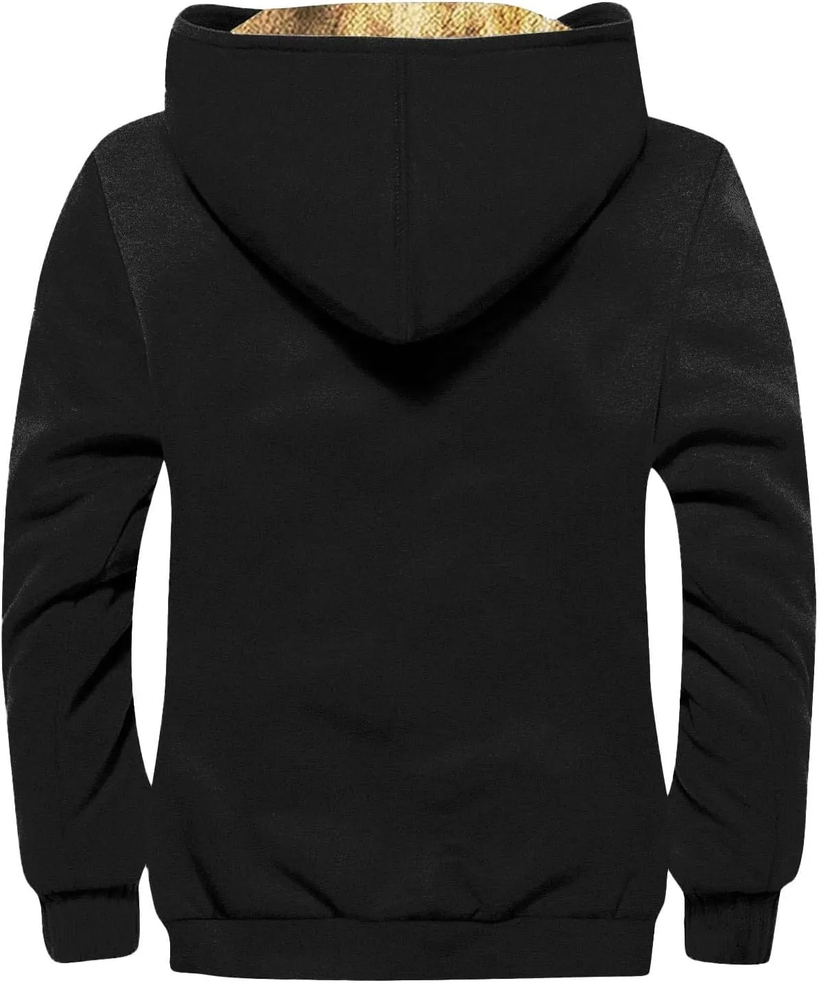 Mens Coat Sherpa Fleece Lined Hoodies Full Zipper Coats Winter Warm Jackets Vintage Printed Outwear