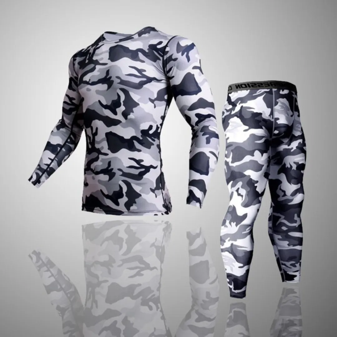 Men's Compression Thermal Camoflauge Quick Dry Underwear Full Set