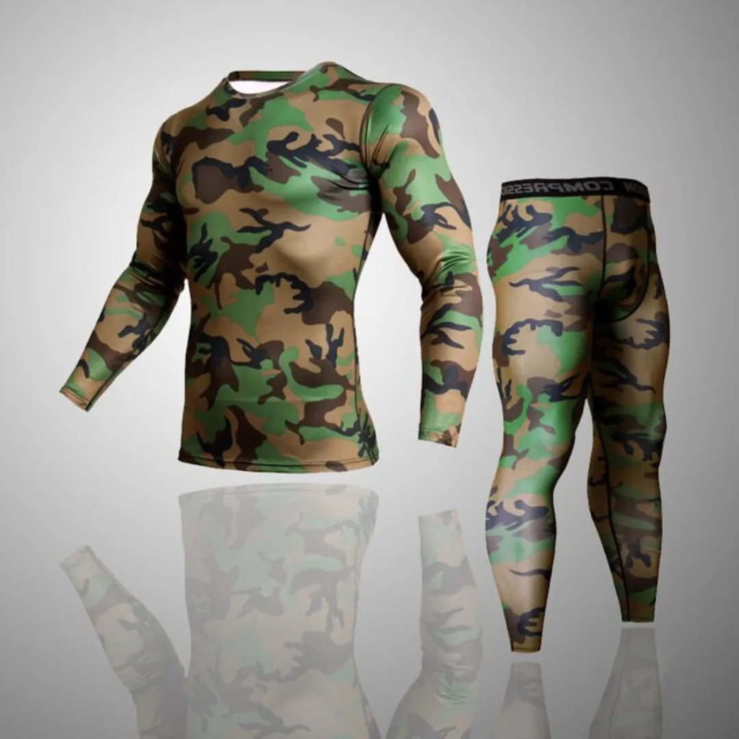 Men's Compression Thermal Camoflauge Quick Dry Underwear Full Set