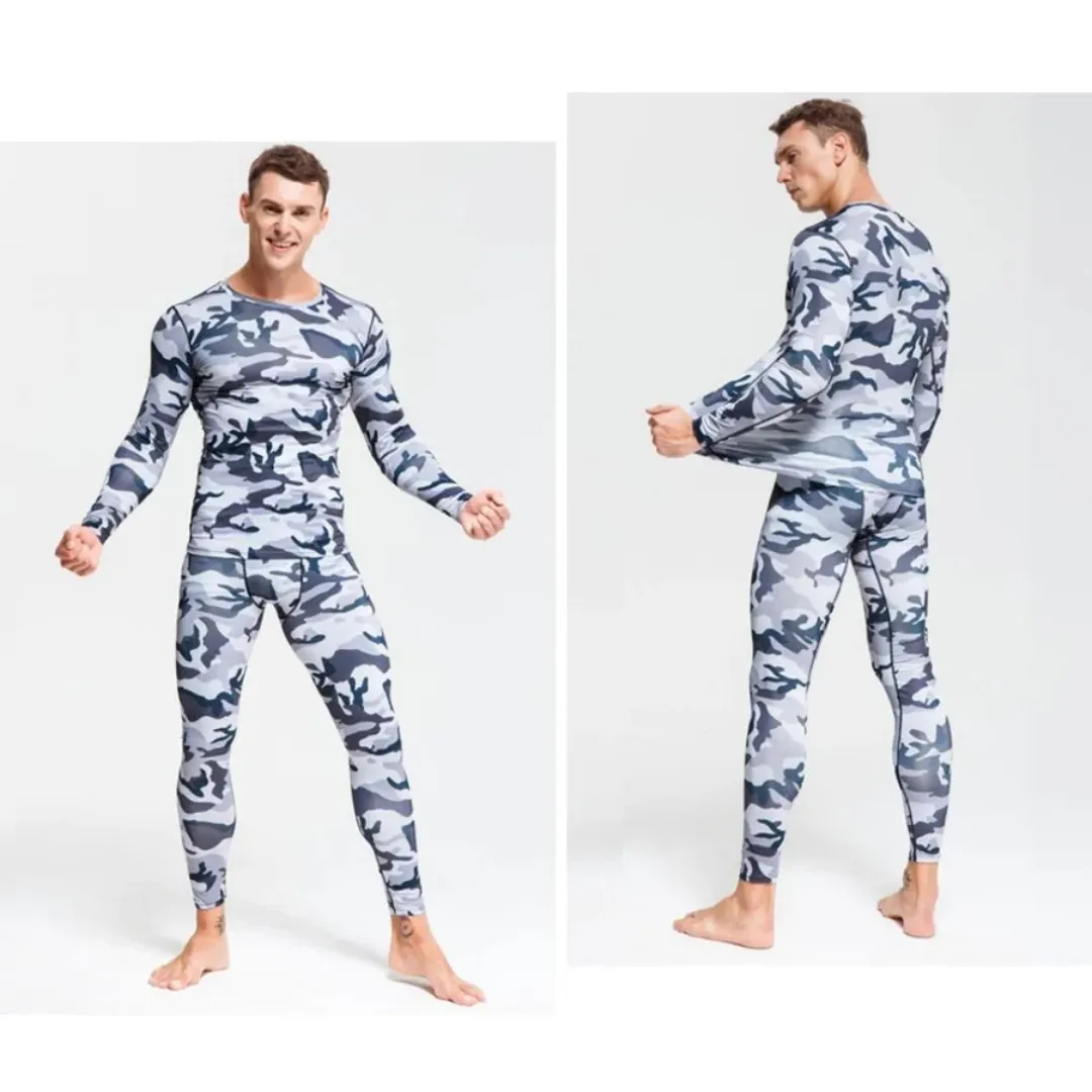 Men's Compression Thermal Camoflauge Quick Dry Underwear Full Set