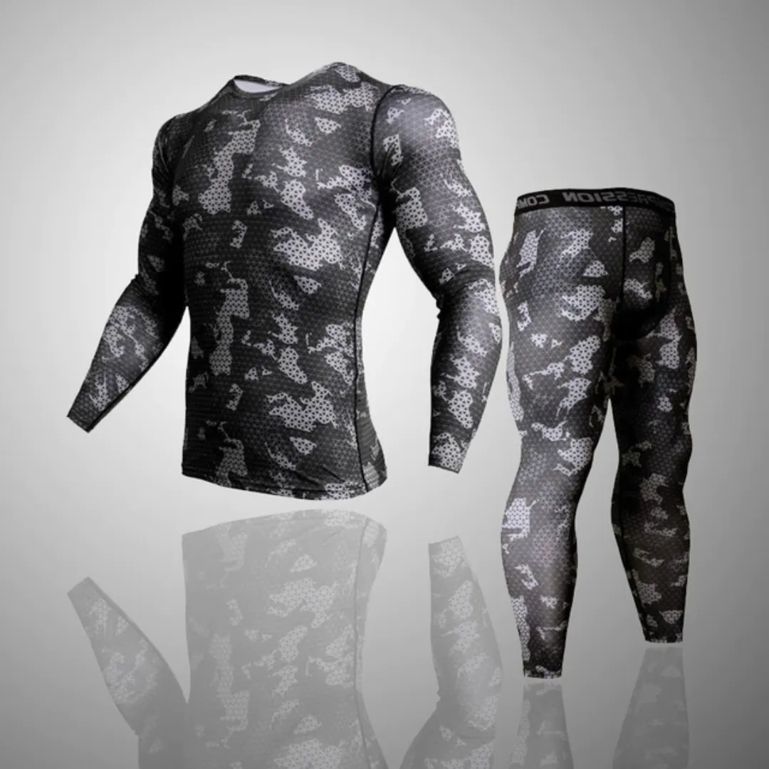 Men's Compression Thermal Camoflauge Quick Dry Underwear Full Set