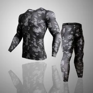 Men's Compression Thermal Camoflauge Quick Dry Underwear Full Set