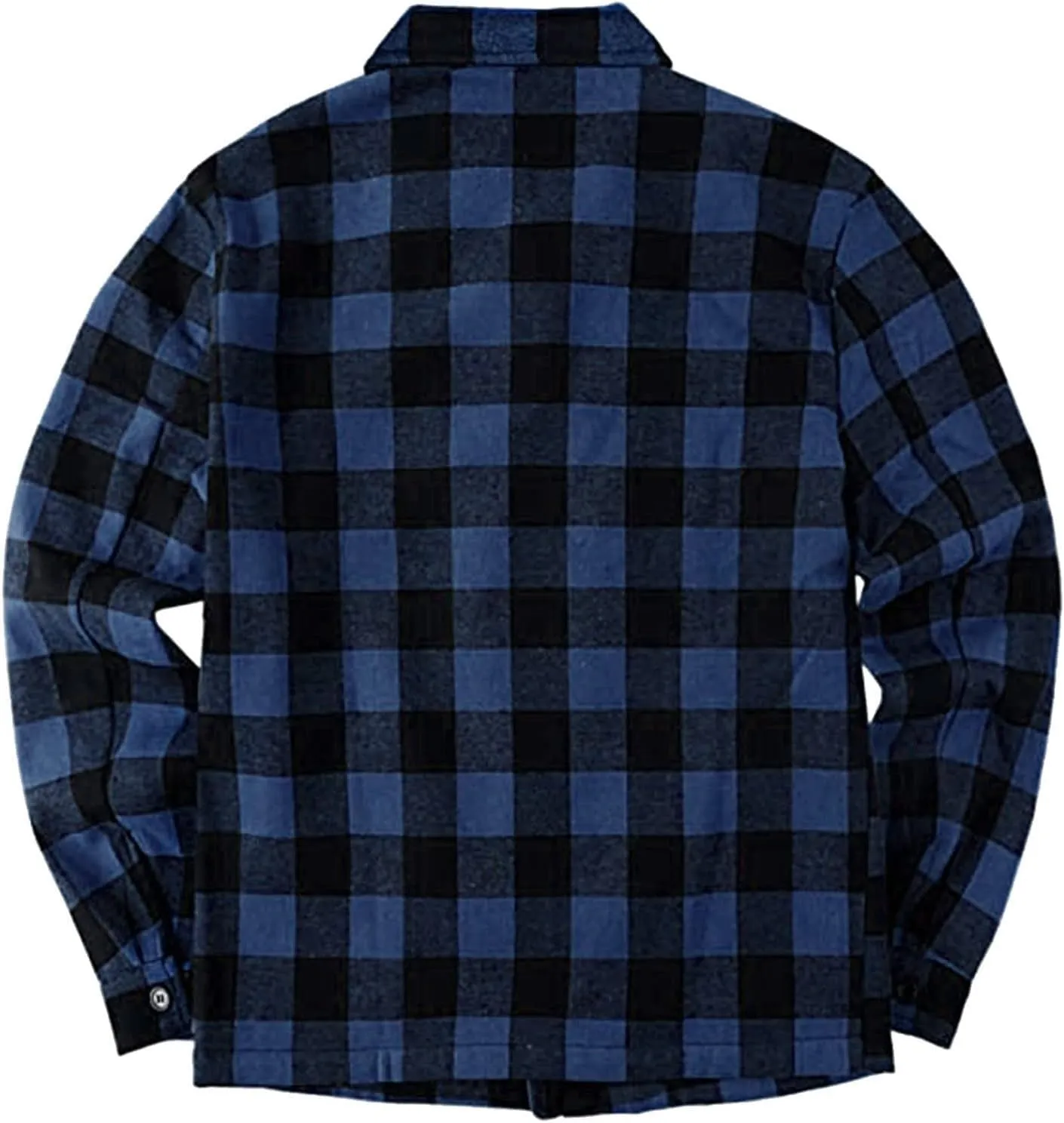Mens Fleece Flannel Plaid Shirt Jacket Outwear Winter Coats Sherpa Lined Full Zip Hooded Plaid Shirt Jacket Thermal Coat