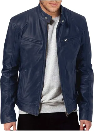Men'S Leather Jacket Fashion Men Autumn Winter Warm Casual Leather Zipper Long Sleeve Jacket Coat