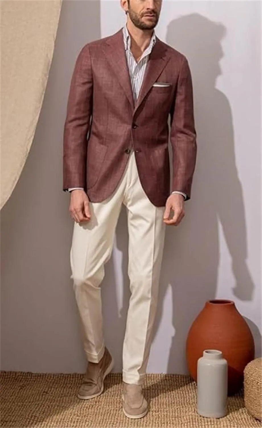 Men's Linen Suit Jacket for Men Casual Linen Blazers for Men Summer Wear Sports Coats Linen Suit Blazer for Wedding Party