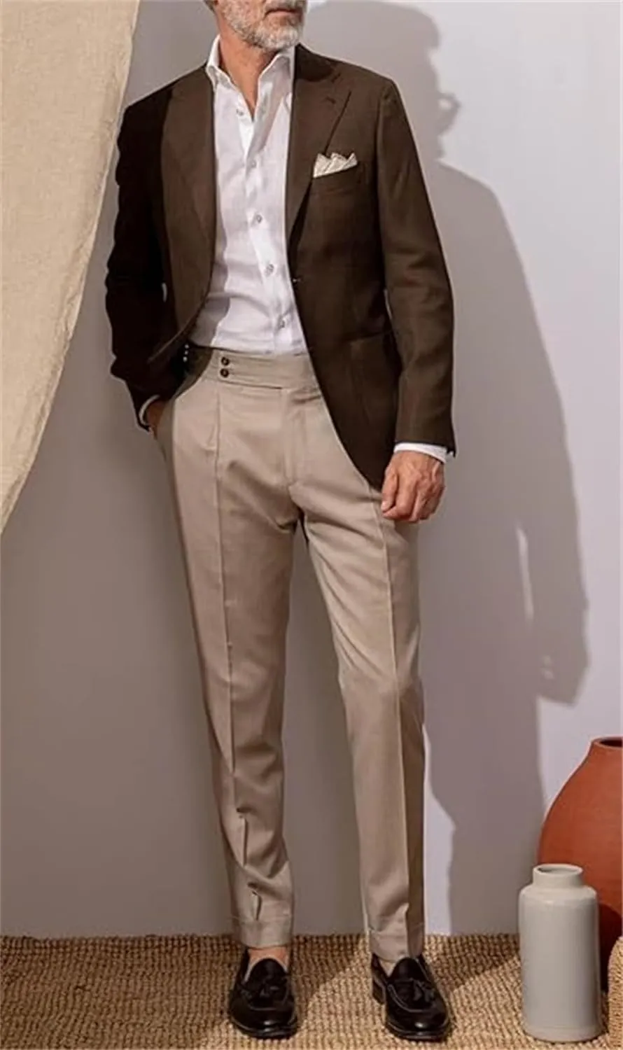 Men's Linen Suit Jacket for Men Casual Linen Blazers for Men Summer Wear Sports Coats Linen Suit Blazer for Wedding Party