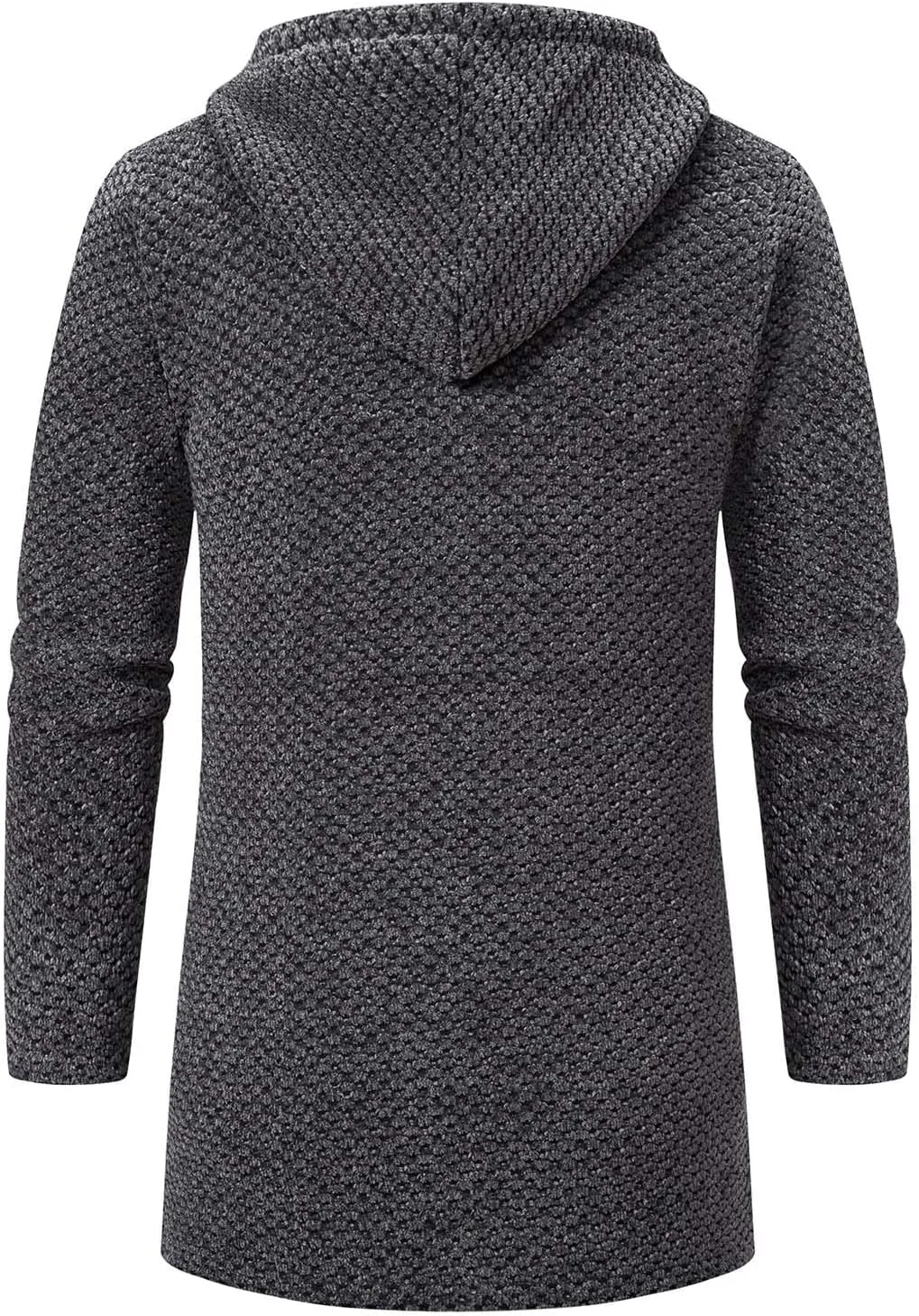 Mens Long Cardigan Hoodies Full Zip Fleece Lined Sweaters Fashion Knitted Men Regular Fit Sweater Hooded Coat