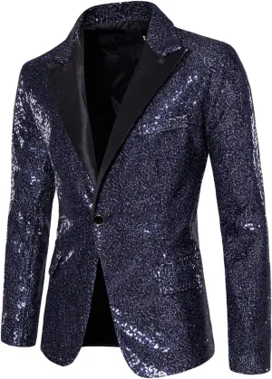 Mens Sequin Tuxedo Jacket Tails Slim Fit Tailcoat Coat Swallowtail Dinner Party Wedding Blazer Suit Jacket Office Outfit