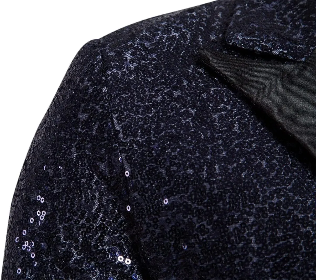 Mens Sequin Tuxedo Jacket Tails Slim Fit Tailcoat Coat Swallowtail Dinner Party Wedding Blazer Suit Jacket Office Outfit