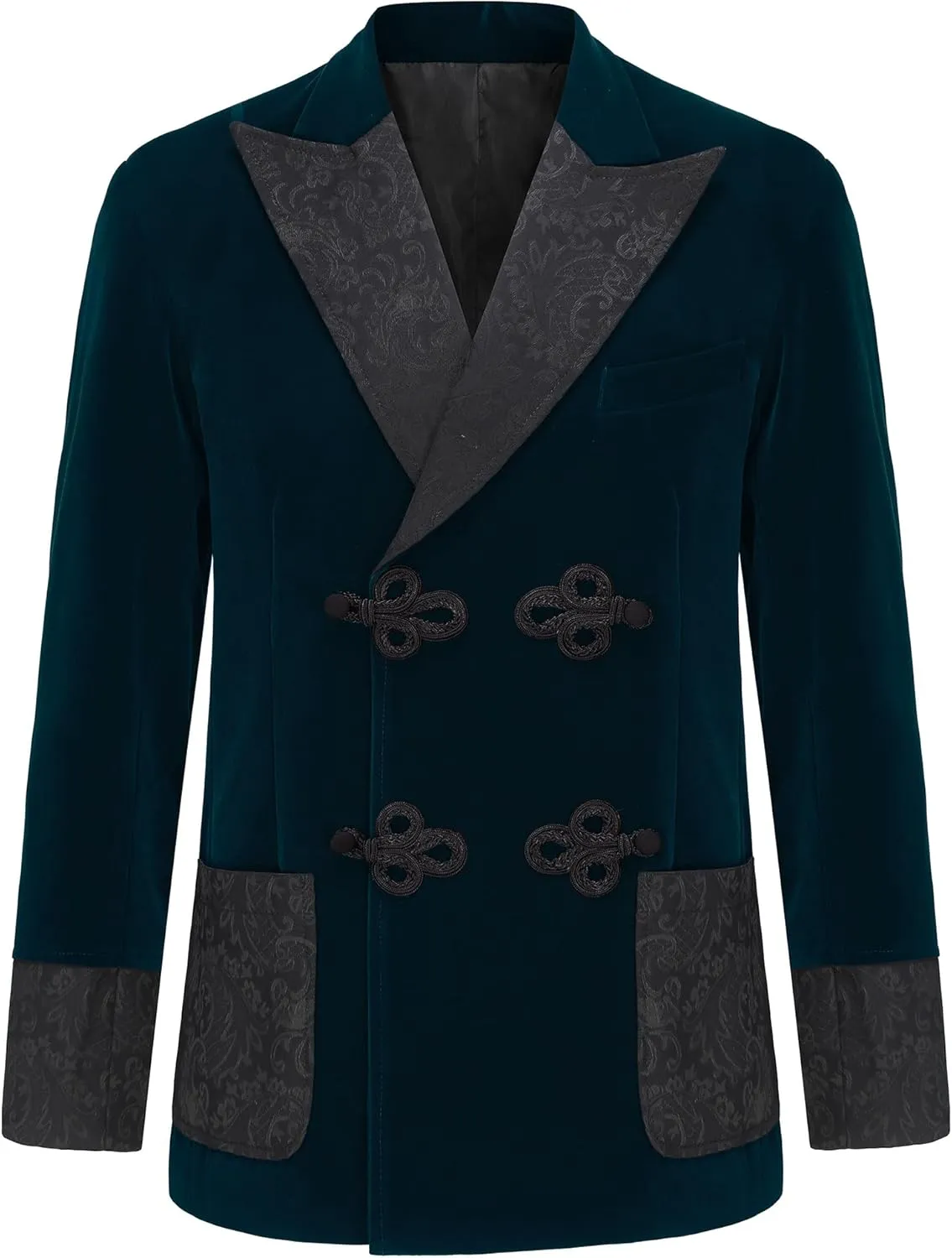 Men's Smoking Jacket Jacquard Peaked Lapel Double Breasted Stylish Blazers Coat Evening Party Wear