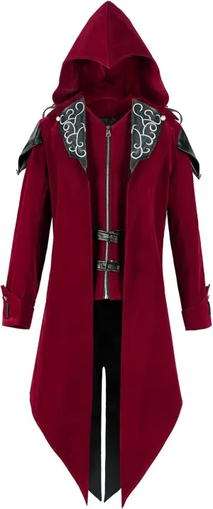 Men's Steampunk Jacket Gothic Costume Tailcoat Jacket Victorian Pirate Vintage Halloween Vampire Cosplay Costumes