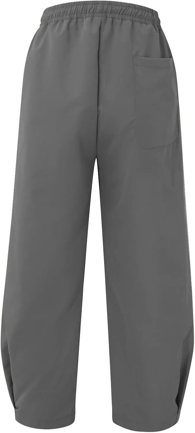 Men's Summer Beach Pants Elastic Waist Joggers Regular Fit Solid Color Pant Summer Long Trousers with Pockets