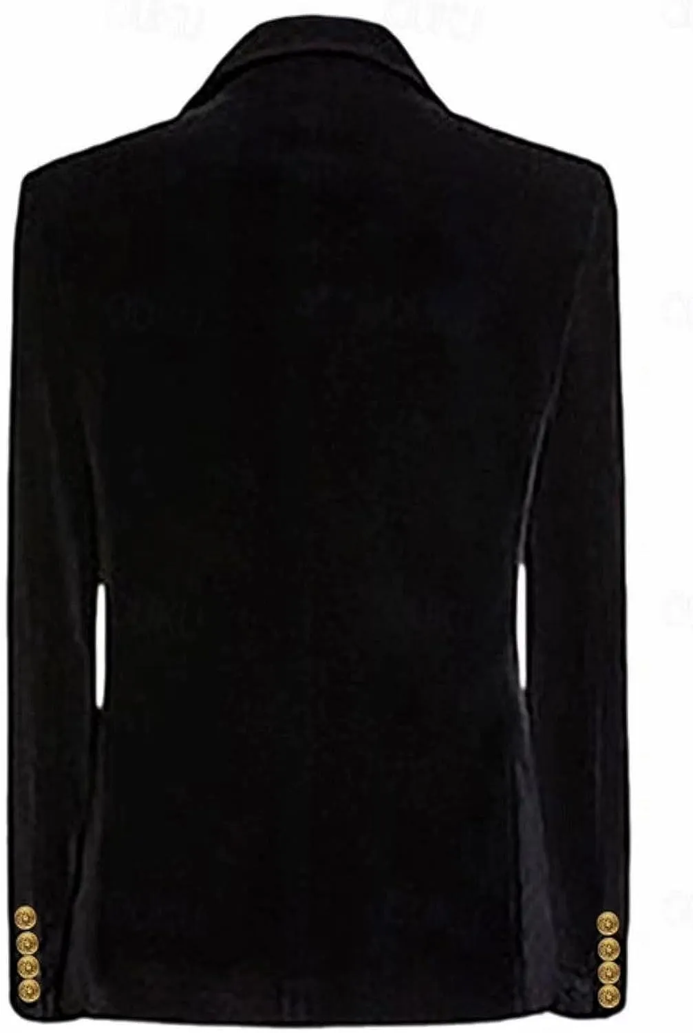 Men's Velvet Blazer Double Breasted Overcoat Notch Lapel Dinner Suit Jacket Coat for Prom Wedding Party Dinner