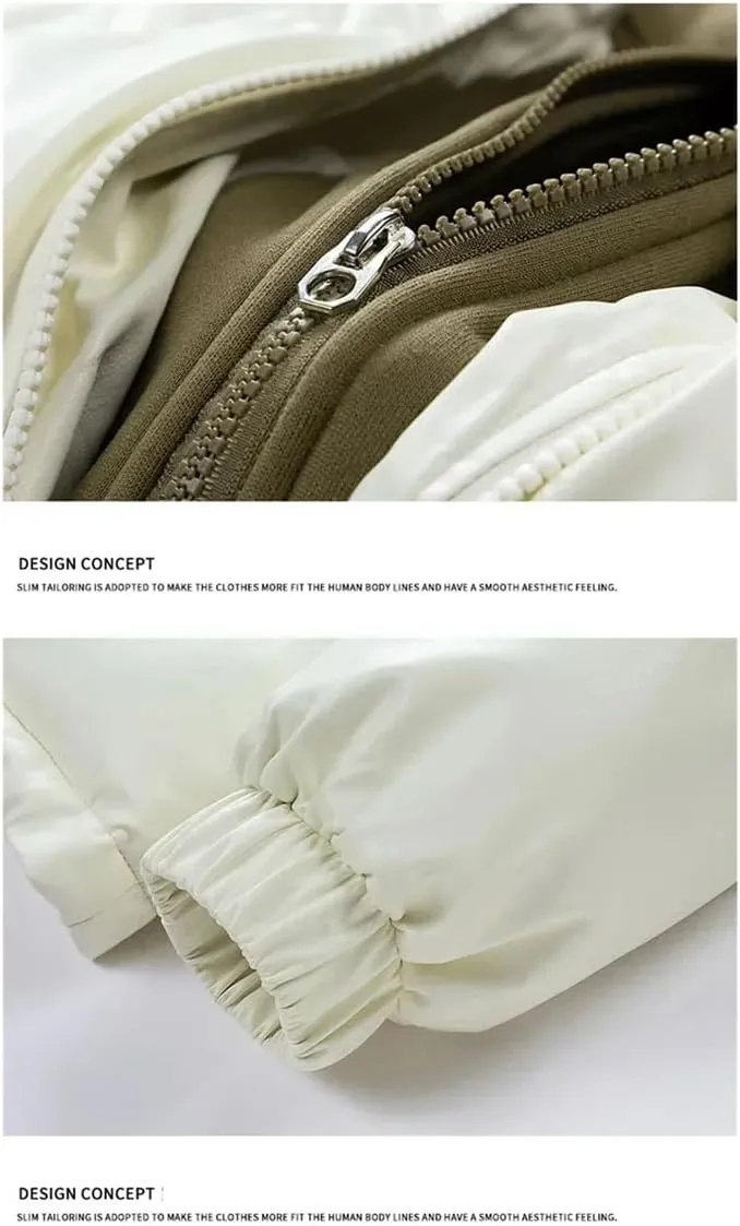Men's Winter Bread Cotton-Padded Jackets Warm Thick Hooded Windproof Parkas Casual Puffer Short Coats