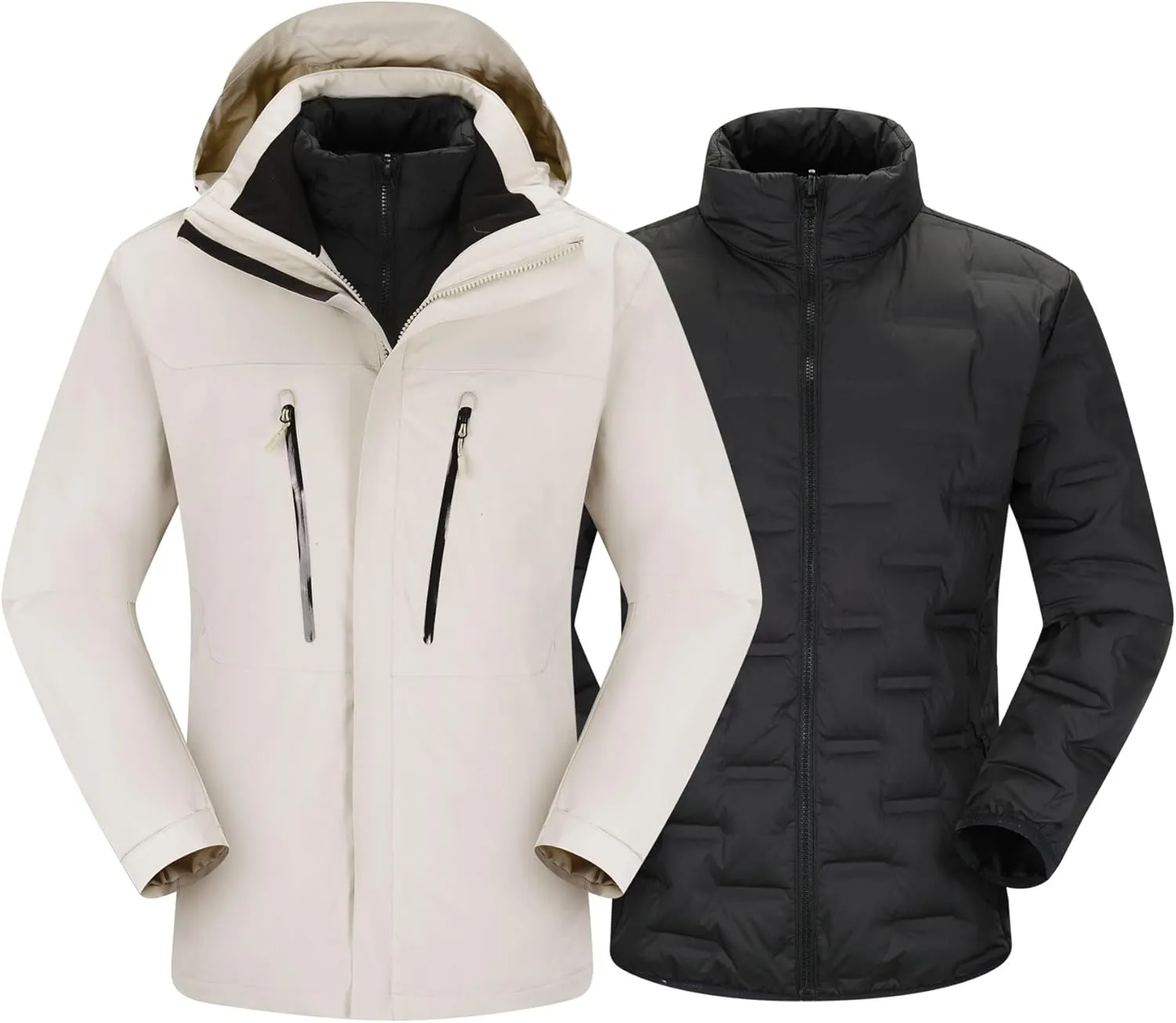 Men's winter jacket coat 3 in 1 snow ski jacket waterproof windproof jacket men's warm down jacket